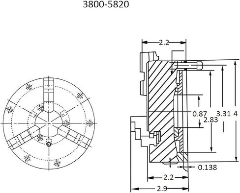 HHIP VERTEX 4 "3-JAW Front Mount LATHE CHUCK 2 مجموعات من الفكين (3800-5820) in Saudi Arabia