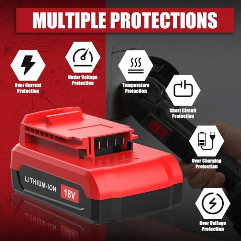 Munikind PC18BLX 18V Replacement for Porter Cable 18V Battery Compatible with Porter Cable Battery 18 Volt PC18B PC18BL PC18BLX PCC489N PC188 PCXMVC Cordless Power Tools 2Pack 3000mAh in Kuwait