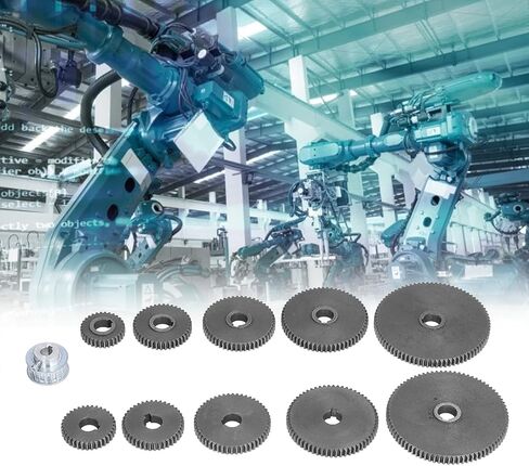 ترس المخرطة، 11 قطعة HT250 مجموعة تروس مخرطة حديدية رمادية، T80 T60 T50 T40 T35 T30 ترس أدوات آلة القطع + 17 بكرة محرك أسنان للمخرطة الدقيقة وآلة قطع المعادن in Saudi Arabia