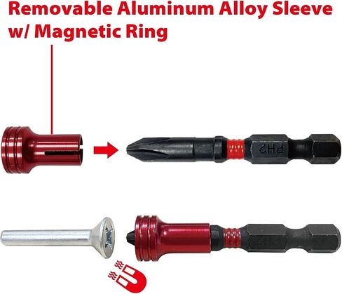BIG RED BHT-5MTIB01-1 Torin Magnetic Torsion Impact Bit Set, 1/4" Hex Shank Screwdriver Bits, 5-Piece in Saudi Arabia
