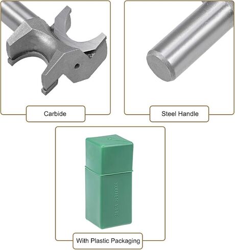 uxcell Router Bit 1/2 Shank 7/8 inch Dia Half Round End Mill, 2 Flute Bull Nose Grooving Carbide for Woodworking Engraving Edge Trimmer in Saudi Arabia