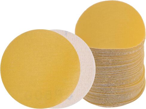 50pcs No Hole Sanding Discs- [ 3 Inch 500 Grit ] Round Hook and Loop Grip Sanding Pads Sheet Sandpaper for Automotive Woodworking Metal Polishing Use| Gold, Aluminum Oxide in Saudi Arabia