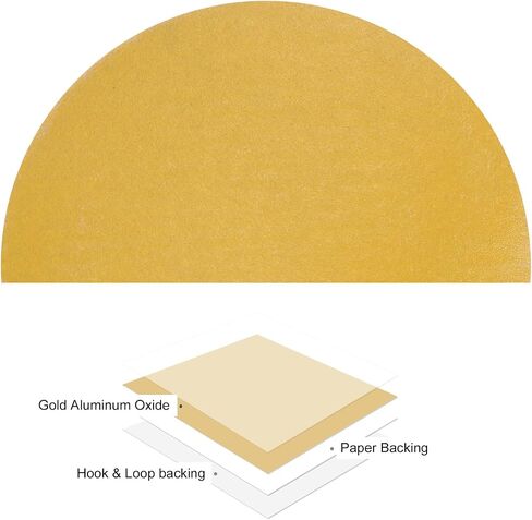 50pcs No Hole Sanding Discs- [ 3 Inch 500 Grit ] Round Hook and Loop Grip Sanding Pads Sheet Sandpaper for Automotive Woodworking Metal Polishing Use| Gold, Aluminum Oxide in Saudi Arabia
