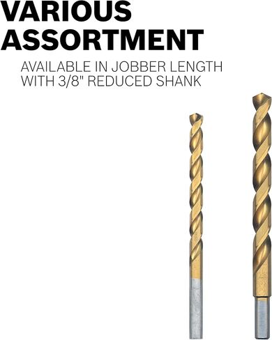 BOSCH TI4154 27/64 In. x 5-3/8 In. Titanium Nitride Coated Metal Drill Bit with 3/8 In. Reduced Shank for Applications in Heavy-Gauge Carbon Steels, Light Gauge Metal, Hardwood,1-Piece in Saudi Arabia