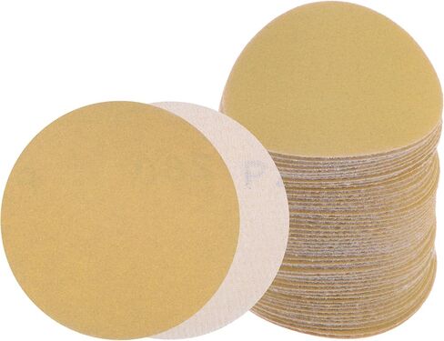 50pcs No Hole Sanding Discs- [ 3 Inch 500 Grit ] Round Hook and Loop Grip Sanding Pads Sheet Sandpaper for Automotive Woodworking Metal Polishing Use| Gold, Aluminum Oxide in Saudi Arabia