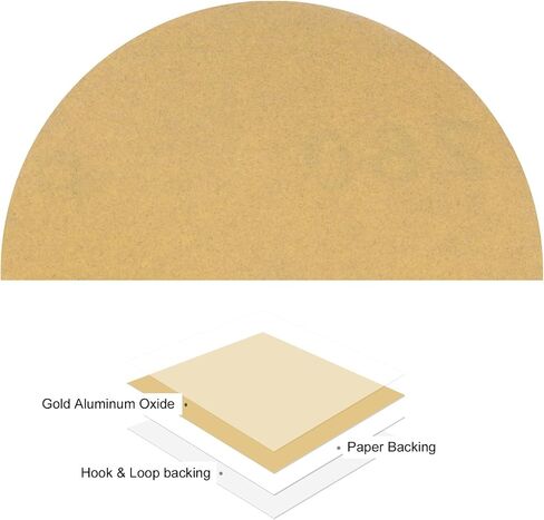 50pcs No Hole Sanding Discs- [ 3 Inch 500 Grit ] Round Hook and Loop Grip Sanding Pads Sheet Sandpaper for Automotive Woodworking Metal Polishing Use| Gold, Aluminum Oxide in Saudi Arabia