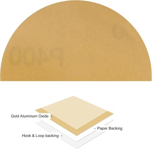 50pcs No Hole Sanding Discs- [ 3 Inch 500 Grit ] Round Hook and Loop Grip Sanding Pads Sheet Sandpaper for Automotive Woodworking Metal Polishing Use| Gold, Aluminum Oxide in Saudi Arabia