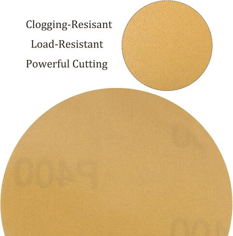 50pcs No Hole Sanding Discs- [ 3 Inch 500 Grit ] Round Hook and Loop Grip Sanding Pads Sheet Sandpaper for Automotive Woodworking Metal Polishing Use| Gold, Aluminum Oxide in Saudi Arabia