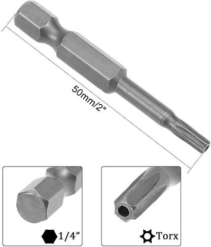 NGe 12Pcs Torx Screwdriver Bit Set, 50mm Length, 1/4" Hex Shank, T5-T40 Torx Head Bits, T5, T6, T7, T8, T9, T10, T15, T20, T25, T27, T30, T40, Magnetic Electric Torx Security Drill Bit Kit in Saudi Arabia