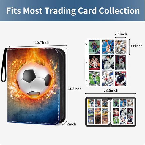 HESTECH Baseball Card Binder with Sleeves 900 Pockets 3 Ring Trading Playing Collection Card Holder Photo Albums Storage Large Organizer Big Case with 50 Pages Removable Sleeves for Sports Game Cards in Kuwait