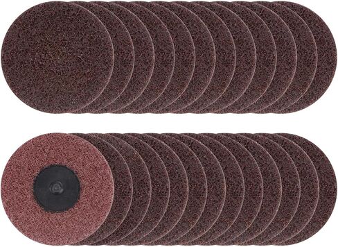 25pcs Quick Change Sanding Discs 3" 80 Grit R-Type Roll Lock Nylon Conditioning Disc Sandpaper for Die Grinder Grinding Fast Cutting, Brown in Saudi Arabia