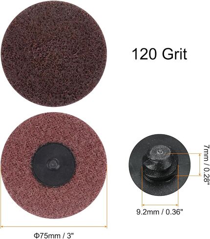 25pcs Quick Change Sanding Discs 3" 80 Grit R-Type Roll Lock Nylon Conditioning Disc Sandpaper for Die Grinder Grinding Fast Cutting, Brown in Saudi Arabia