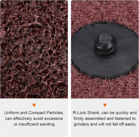 25pcs Quick Change Sanding Discs 3" 80 Grit R-Type Roll Lock Nylon Conditioning Disc Sandpaper for Die Grinder Grinding Fast Cutting, Brown in Saudi Arabia