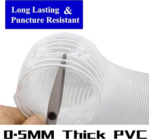 خرطوم جمع الغبار مقاس 4 بوصات بطول 50 قدمًا مرن وشديد التحمل من حطام الغبار PVC الشفاف مع موصل خرطوم الغبار مقاس 4 بوصات ومشابك خرطوم لهواة جمع الغبار (4 بوصات × 50 قدمًا) in Saudi Arabia