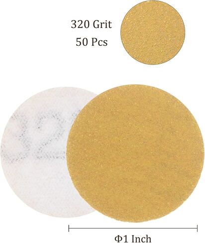 50pcs No Hole Sanding Discs- [ 1 Inch 220 Grit ] Round Hook and Loop Grip Sanding Pads Sheet for Wood Metal Polishing Use| Aluminum Oxide & Zirconium Oxide Sandpaper in Saudi Arabia