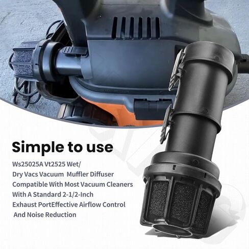 WS25025A VT2525 Wet/Dry Vacs Vacuum Muffler Diffuser Compatible With Most Vacuum Cleaners With A Standard 2-1/2-Inch Exhaust Port, Effective Airflow Control And Noise Reduction in Saudi Arabia