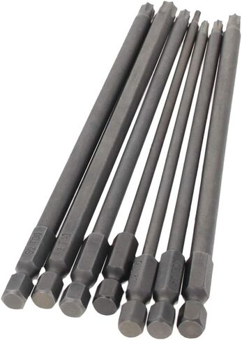 Utoolmart Torx Bits Set 7pcs 1/4 Inch Hex Shank T10 T15 T20 T25 T27 T30 T40Screwdriver Bit Set 150mm Length S2 Screw Driver Kit Tools in Saudi Arabia