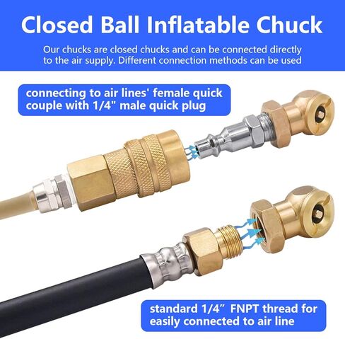 2 قطعة 1/4 بوصة FNPT ظرف هواء مغلق التدفق، منفاخ كروي، ظرف هواء محمول، ملحقات ضاغط منفاخ كروي نحاسي مغلق. in Kuwait