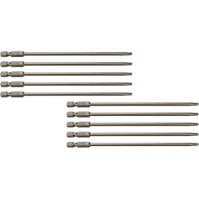 Torx Bit Set Security TT15 Torx Bits 4"/100mm Long,1/4" Hex Shank with Magnetic S2 Steel Security Torx Bit Set,Torx Bit Type(10pcs)