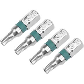 uxcell 4pcs 25mm Long 1/4" Hex Shank TS20 Security Star High Quantity Screwdriver Bits S2 High Alloy Steel