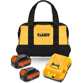 2Pack 20V 6.0Ah Max Battery Replacement for Dewalt Battery with Dewalt DCB112 Charger - Compatible with All Dewalt 12-20V Battery, (Include a Toolkit)