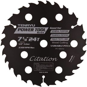 Tenryu PT-18524V 7 1/4" 24t Wood Cut.genrl. General Purpose bla