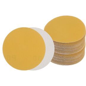 50pcs No Hole Sanding Discs- [ 3 Inch 120 Grit ] Round Hook and Loop Grip Sanding Pads Sheet Sandpaper for Automotive Woodworking Metal Polishing Use| Gold, Aluminum Oxide