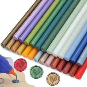 Sage Green Wax Seal Sticks 26pcs, Andotopee Glue Gun Wax Seal Sticks for Wax Seal Stamp, Premium Sealing Wax for Envelope Letter Seal Wedding Invation Craft Adhesive, Great Gift Ideas (Mini Size)