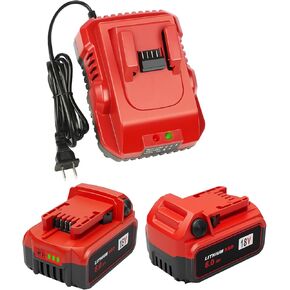 18V 6.0Ah Replacement for Milwaukee M-18 Battery 2Pack and 1 Charger Set