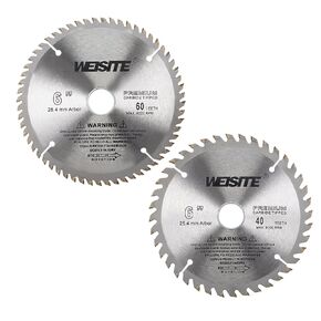 uxcell 6" 40T, 6" 60T 1" Arbor with 7/8" Ring Wood Carbide Tipped Slitting Circular Saw Blade 2pcs