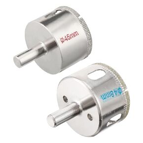 uxcell 45mm, 48mm Diamond Coated Hole Saw Drill Bits for Glass Ceramic Tile Marble Rock Porcelain 2pcs