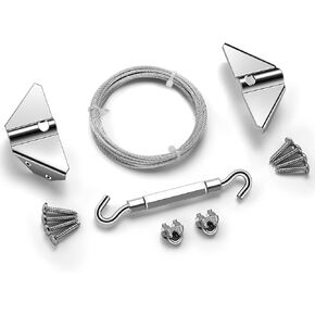 Anti-Sag Door Kits for Wooden Fence, Door Support Cable Kit in Zinc, Black Anti-Sagging Fence Door Kit Steel Door Hardware for Wooden Fence Correcting or Preventing