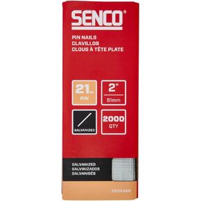 SENCO ZX21EAAR 2" 21 Gauge Pin Nails, Galvanized Finish 2,000 Count Pack