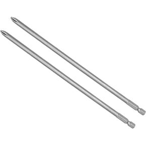 Phillips Cross Screwdriver Bits, 4.5PH1 200mm Long 1/4" Hex Shank, S2 Magnetic Phillips Drill Bit - (Applications: for Power Impact Driver), 2-Pieces