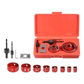 8pcs Hole Saw Set 3/4" - 2-1/2" (19mm-64mm) HSS (High Speed Steel) Professional Hole Saw Drill Bit Kit with Mandrels Hex Key Installation Plate for Metal Wood Plastic Plasterboard