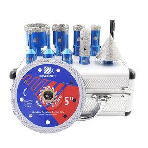 Diamond Core Drill Bit Set - Tile Hole Saw for Porcelain Tile Ceramic Marble Granite Drilling&4/5"& 2"Diamond Chamfer Finger Bit&Adapter & 5" Saw Blade