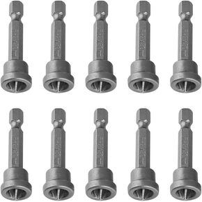 10Pcs/Set 50mm PH2 Shank Drywall Screw Drywall Screw Setter Screwdriver Adjustable Drill Bits Set Anti Slip Magnetic for Drywall Plasterboard Locating
