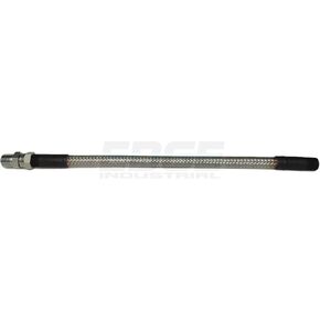 HEAVY DUTY FLEXIBLE METAL HOSE CONNECTOR 1/2" MALE NPT ENDS, 18" OVERALL LENGTH, FOR COMPRESSED AIR, STAINLESS STEEL BRAID, SWIVEL ADAPTER INCLUDED