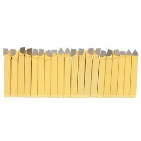 20Pcs 1/4"Carbide Tip Tipped Cutter Tool Lathe Tool Metal Lathe Cutting Tools Cutting Turning Tool Set for Metal Lathe Turning, Boring, and Chamfering