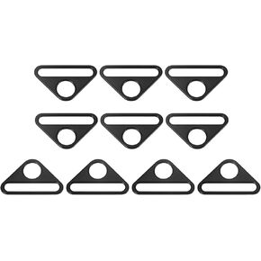 uxcell Triangle Buckle Adjuster Triangle D Rings Adjuster Triangle with bar Swivel Clip for Bag Strap,