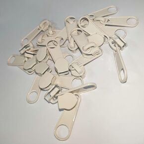 Leekayer 50PCS #3 Beige Pulls for Nylon Coil Zippers Metal Zipper Sliders for Jacket Luggage Purses Bags Bulk(Beige) Metal Slider for Zipper