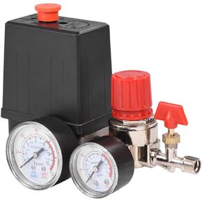 Air Compressor Valve Air Pressure Regulator Air Compressor Pressure Switch Control Valve with Pressure Gauge Air Compressor Pressure Switch Control Valve
