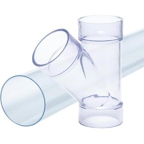 POWERTEC 70176V Clear PVC Pipe 2-1/2" x 36" Long, 1PK, Rigid Plastic Tubing for Dust Collection Hose & Fittings