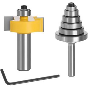 مجموعة لقم توجيه أرنب عرقوب 1/2 بوصة، قاطعة النجارة، قاطعة لسان، لقمة توجيه أرنب مع مجموعة 6 محامل للمنزل DIY (5/8 بوصة، 3/4 بوصة، 7/8 بوصة، 3/8 بوصة، 1/2 بوصة ، محامل 1-1/8 بوصة) in Kuwait