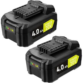 SnapFresh 20V 4.0Ah Li-ion Battery 2-Pack, includes 2 x Long Life Batteries,Work with All 20V Tools Only, Lithium-Ion Battery with Fast Charging (BBT-DC40A)