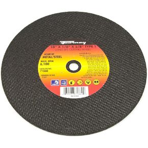 Forney 71860 Chop Saw Blade with 5/8-Inch Arbor, Metal Type 1, A36R-BF, 10-Inch-by-1/8-Inch