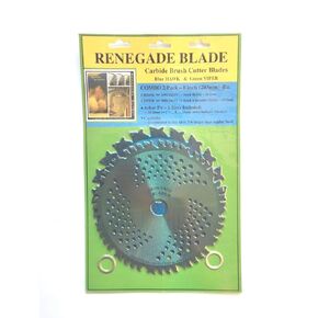 2pk-8"-20t/44t Combo Pack - (1) 20 Teeth Blue Hawk & (1) 44 Teeth Green Viper - "Hybrid" Pack - RENEGADE BLADE® - GS1 Barcoded Shelf Hanging Blister Pack- Carbide Brush Cutter Blades, 203mm Dia.