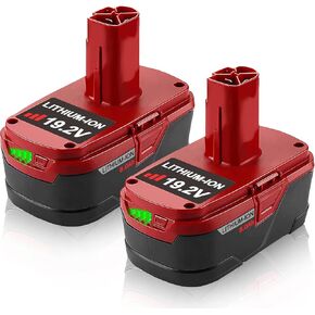 2Pack 19.2V 6.0Ah Diehard C3 Replacement Battery for Craftsman 19.2 Volt Battery Lithium-ion XCP 130279005 1323903 130211004 11375 11376 11045 315.115410 315.11485 Cordless Power Tool Batteries