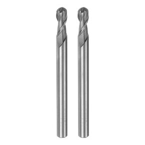 uxcell 2pcs 8mm Cutting Dia Helical Groove 2 Flutes HSS-AL Ball Nose End Mill Cutter