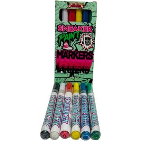 Alphaflex Paint Marker Set, 1mm Nib w/ 6 Colors, for Ceramic, Glass, Wood, Canvas, Fabric, Shoe and Clothing Customizers in Mind